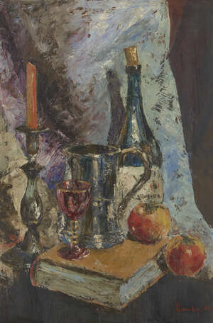 
	
		Ronald Ossory Dunlop NEA ARA RBA, 
		Irish 1894-1973 - 
		 
		Still life with apples,...