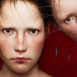 
	
		Dino Valls, 
		Spanish 1959 - 
		 
		Parergon; 
		 
		oil on board, signed and dated...