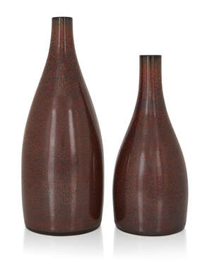 Suleyman Saba (b.1969)Two ironspot vases, circa 2010Glazed stonewareUnderside impressed artists...