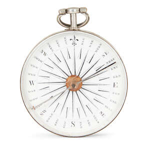 
	
		A George III silver cased compass, by J & W Watkins, London, mark TH (possibly Thomas...