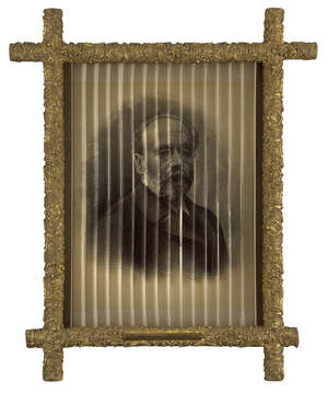 
	
		An optical illusion 3D lithograph, early 20th century, depicting Emile Zola, Captain...