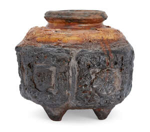 
	
		Beatrice Wood attributed (American 1893-1998), an earthenware vase 
		c.1985, painted...