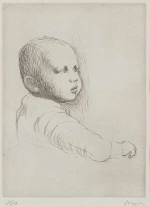 
	
		Henry Moore OM CH FBA, 
		British 1898-1986-
		 
		Child Study [Cramer 498],...