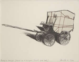 
	
		Christo, 
		American 1935-2020-
		 
		Package on Carozza (Project for A. Berlingieri,...