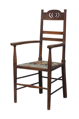 
	
		An Arts and Crafts oak armchair, 
		c.1905, 
		The backrest with shaped and pierced...