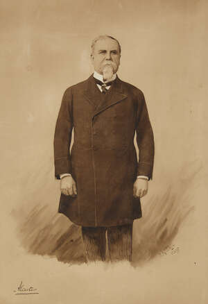
	
		Philip Homan Miller ARHA, 
		Irish 1845-1928- 
		 
		Portrait of Admiral Lord Alcester...