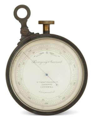 
	
		A Victorian brass aneroid surveying barometer, by E. Newton & Son Ltd, Camborne, second...