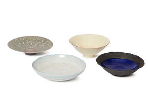
	
		David J White (1934-2011), a crackle glaze bowl 
		 
		c. late 20th century, impressed...