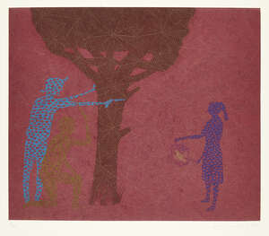 
	
		Stephen Chambers RA, 
		British b.1960- 
		 
		Siege at Glenrowan, 2012; 
		 
		etching...
