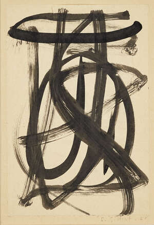 
	
		Stephen Gilbert,
		Scottish 1910-2007-
		 
		Abstract composition;
		 
		brush and...