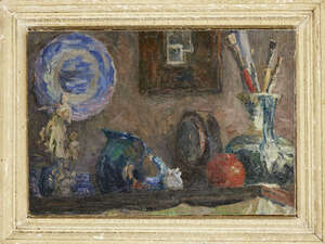 WITHDRAWN Pavel Massokovsky, Russian 1902-1970-
 
Still life, 1947;
 
oil on canvas, inscribed and...