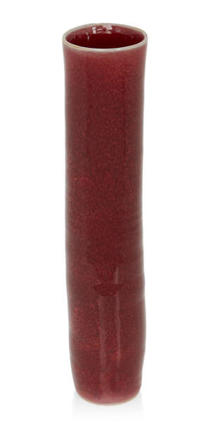 Rupert Spira (b.1960),
Studio Pottery cylinder vase, circa 2000,
Stoneware, deep red glaze with...