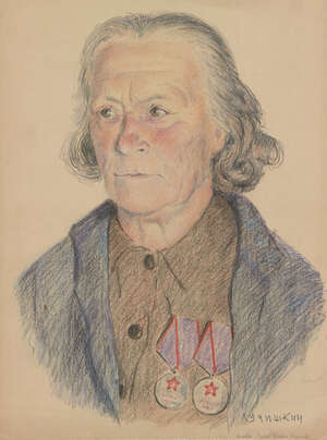 Sergej Aleksandrovic Luciskin,  Russian 1902-1989-
Beetroot Farmer 1942; Factory worker Portrait of...