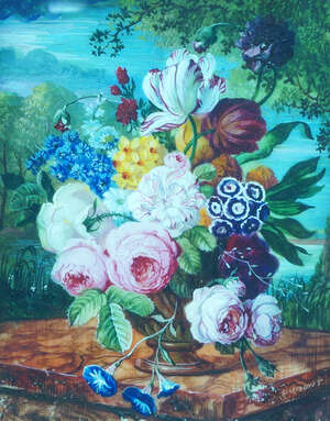 Robert Dumont Smith FRSA, British 1908-1994-  Still life of flowers, Dutch style; minatures, a pair, one signed, 12 x 9.5cm (max) (2) (ARR) 
		 