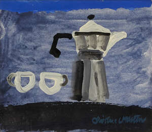 
	
		Christine McArthur,
		Scottish b. 1953-
		 
		Coffee pot with two cups;
		 
		