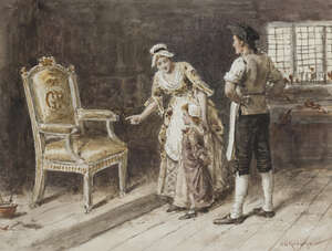
	
		George Goodwin Kilburne RI RBA, 
		British 1839-1924- 
		 
		The Kings...