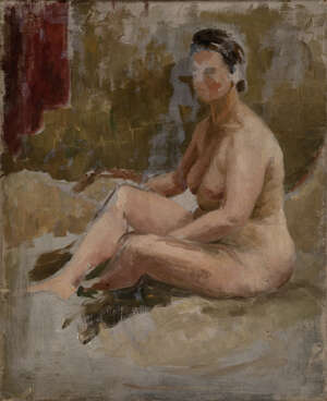 
	
		Sarah Nechamkin, 
		British 1917-2017 - 
		 
		 
		Nude; 
		 
		oil on canvas, 53 x...