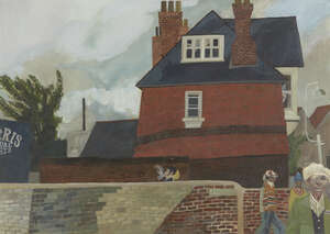 
	
		Jim Russell, 
		 
		British 1933-2002 - 
		 
		Flag Day, Canterbury; 
		 
		oil on...