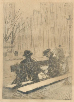 Erna Hoppe-Kinross,&nbsp;German/British 1875-1964 -&nbsp;Three works including 'Two men on a bench';&nbsp;