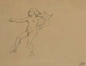 
	
		Andre Derain, 
		French 1880-1954- 
		 
		Homme dansant; 
		 
		 
		ink on paper, 