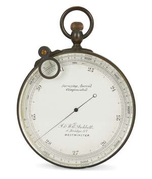 
	
		A late Victorian brass aneroid surveying barometer, by John and William Edward Archbutt,...