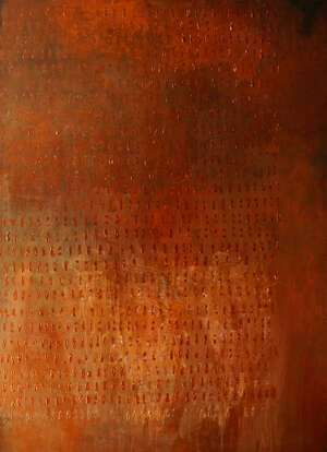 
	
		Julie Lim, 
		late 20th century- 
		 
		Rojo I; 
		 
		mixed media on canvas, signed...
