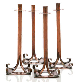
	
		Arts and Crafts (British), a set of candlesticks  
		c. 1900, unsigned  
		A set of...