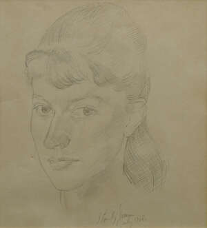 
	
		Sir Stanley Spencer CBE RA, 
		British 1891-1959- 
		 
		Portrait of a girl; 
		 
		