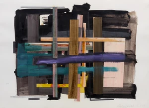 Richard Kidd,&nbsp;British 1952-2008,&nbsp;Abstract in Colours, 1989;&nbsp;mixed media and collage on wove,&nbsp;signed...