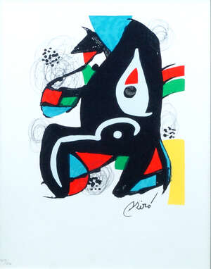 
	
		Joan Miró, Spanish, 18931983- La Melodie Acide; lithograph in colours on wove, numbered...