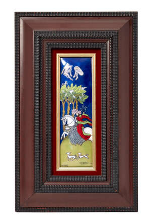 
	
		Paul Buforn, a French enamel panel 'Chevalier du mois de Mai'
		1990, signed and dated,...