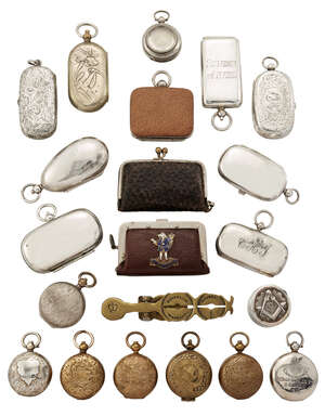 A collection of eight silver sovereign cases, to include a full and half sovereign case, Birmingham c.1901, Liberty & Co., of oval form, with engraved foliate 
