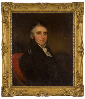 George Chinnery, 
British 1774-1852- 
 
Portrait of a gentleman, seated half-length turned to...