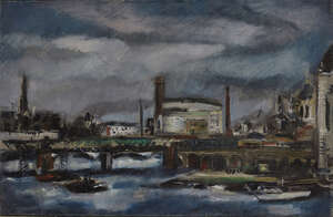 
	
		Giorgio Celiberti, 
		Italian b.1929-
		'Thames Festival- London', 1957;
		oil on canvas,...