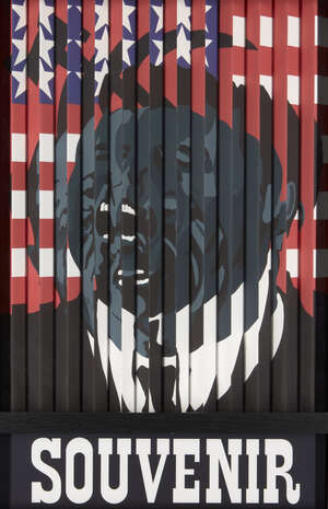 
	
		Gerald Laing,
		British 1936-2011-
		 
		Souvenir (Of the Cuban Missile Crisis Oct...