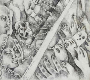 
	
		David Breuer-Weil, 
		British b.1965 - 
		 
		Auction III, 1997; 
		 
		pencil on paper,...