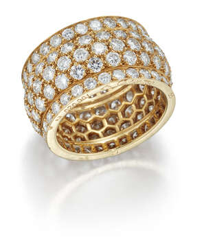 
	
		Cartier, an 18ct gold, diamond band ring, by Cartier, pave-set with brilliant-cut...