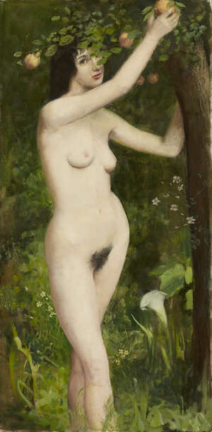 Anthony Devas, British 1911–1958 - Eve; oil on canvas, 126.5 x 62.5 cm (unframed) (ARR) Note: the...