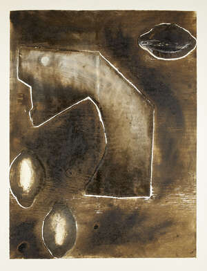
	
		John Walker, 
		British b.1939- 
		 
		Untitled Monotype, 1989; 
		 
		monotype in...