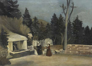 
	
		Colette Beleys,
		French 1911-1998-
		 
		La fontaine;
		 
		oil on canvas, 54.5 x 75;...