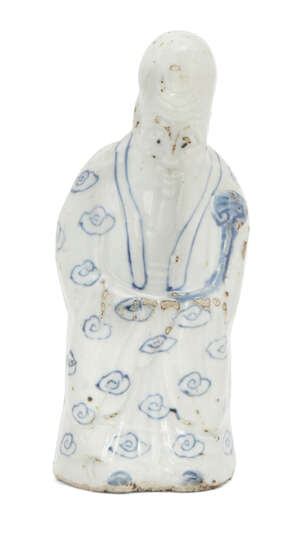 
	
		A Chinese porcelain figure of Shoulao, Ming dynasty, 16th/17th century, modelled standing...