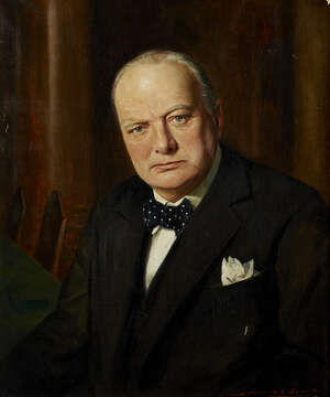 
	
		John Archibald Alexander Berrie,
		British 1887-1962-
		 
		Portrait of Sir Winston...