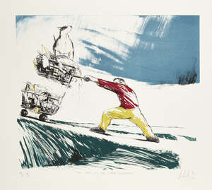 
	
		Ray Richardson, 
		British b.1964- 
		 
		One Man, His Dog and Their Maisonette, 1996;...