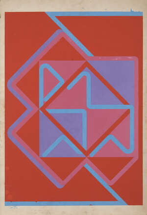 
	
		David Leverett, 
		British 1938-2020 - 
		 
		Untitled, c.1968; 
		 
		gouache on card,...
