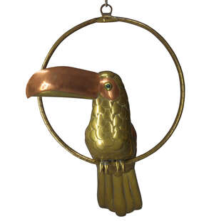 
	
		Sergio Bustamente, a brass and copper work Toucan hanging sculpture  
		c.1960
		With...