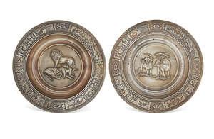
	
		A pair of South African silver dishes, both limited edition and numbered 1/10, one...