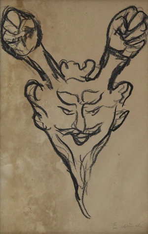 Edvard Munch,&nbsp;Norwegian 1863-1944,&nbsp;Satyr's Head [Schiefler 328], 1908-1909;&nbsp;lithograph on paper,&nbsp;