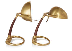 
	
		Ralph Lauren, 
		 
		Pair of 'Westbury' table lamps, circa 2015, 
		Brass, leather,...