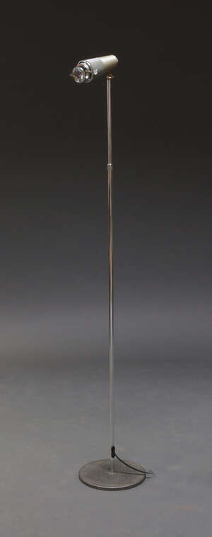 
	
		Arturo Silva, a Galileo standard lamp for Anton Angeli, c.1980, the spotlight with...