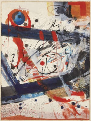 
	
		Sam Middleton, 
		American 1927-2015- 
		Abstract composition, 1965; 
		gouache, ink, and...